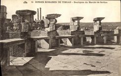 CPA Ruines Romaines De Timgad Boutiques du Marche de Sertius