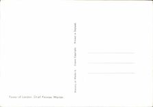 VINTAGE POSTCARD Tower off London Chief Yeoman Warder