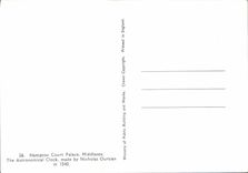 VINTAGE POSTCARD Hampton Court Places The Astronomical Clock made By Nicholas Oursian