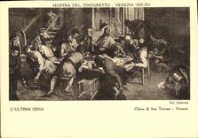 VINTAGE POSTCARD Mostra Del Tintoretto Venezia L ultima Cena