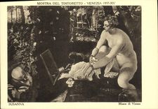 VINTAGE POSTCARD Mostra Del Tintoretto Venezia Susanna