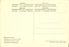 POSTAL Mostra Del Tintoretto Venezia de la VENDIMIA un senatore Veneto