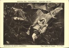 VINTAGE POSTCARD Mostra Del Tintoretto Venezia Martirio Di Santa Caterina