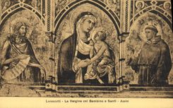 VINTAGE POSTCARD Lorenzetti Vergine Collar Bambino Santi Assisi