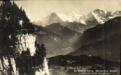 CPA St Beatenberg Birrenffuh Eiger Monch und Jungfrau