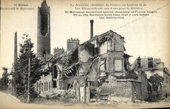 VINTAGE POSTCARD Rheims Boulevard St Marceaux Militaria