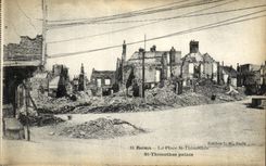 VINTAGE POSTCARD Rheims the Place St Thimothee Militaria