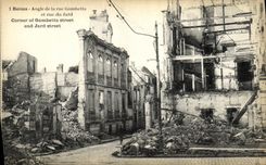 VINTAGE POSTCARD Rheims Angle Of the Leg and street of Jard Militaria