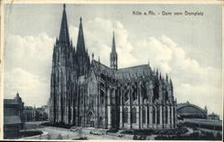 Dom Vom Domplatz el derecho de Koln de la POSTAL de la VENDIMIA