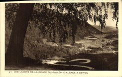 VINTAGE POSTCARD the Laces of the Road of the Balloon D Alsace has Sewen
