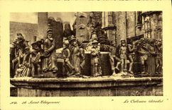 CPA Saint Thegonnec Le Calvaire DEtail