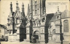 CPA Saint Thegonnec Finistere L Eglise