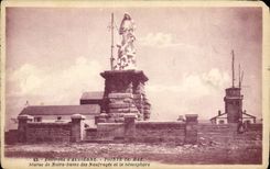 CPA La Pointe du Raz Statue de Notre Dame des Naufrages et le semaphore 