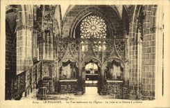 CPA Le Folgoet La Vue Interieure de l eglise Le jube et la chaire a precher