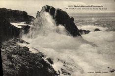 VINTAGE POSTCARD Holy Penmarch Guenole a basic LAMA sweeping the rock of the monk