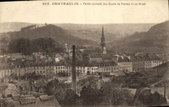 VINTAGE POSTCARD Chateaulin Central part of the Quays of Nantes and Brest