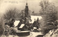 VINTAGE POSTCARD Chateaulin Notre Dame Effects of snow