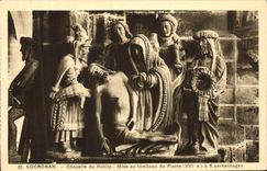 VINTAGE POSTCARD Locronan Chapelle of Penity Mise at the Tomb of Pierre has 6 characters