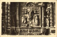 VINTAGE POSTCARD Interior Locronan of L Church Furnace bridge of the Rosary with retable of 17th