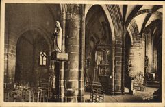 VINTAGE POSTCARD Locronan Interieur of L Low Church dimensions