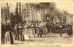 VINTAGE POSTCARD Locronan Processiou at the Day of Large Tromenie the procession of the banners Folklore Costume