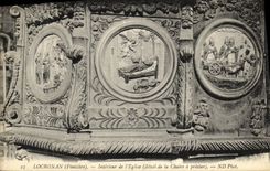 VINTAGE POSTCARD Locronan Interieur of L Eglise of the Pulpit Detail of the pulpit has to preach