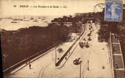 CPA Brest Les Rampes et la Rade