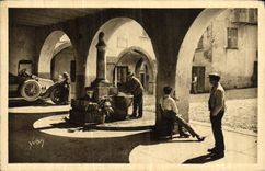 CPA Sospel Arcades et Vieille Fontaine Automobile 