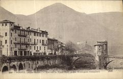 CPA Sospel Vu8e sur le Vieuxpont et des Montagnes Francaises
