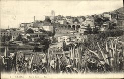 La vista de Grasse de la POSTAL de la VENDIMIA tiene L es