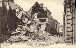 VINTAGE POSTCARD Ypres the Street of Dixmude Militaria