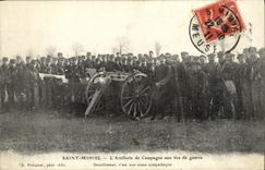VINTAGE POSTCARD Saint Michel L Field artillery to the shootings of Militaria War