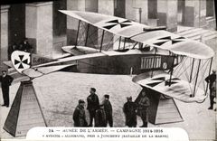 VINTAGE POSTCARD Musee Of L Armed German Aviatik taken has Jonchery Bataille D ela Marne Militaria