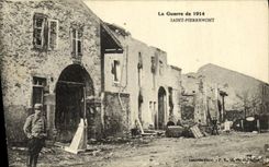 VINTAGE POSTCARD the War of Saint Pierremont Militaria