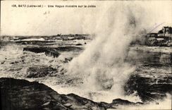 VINTAGE POSTCARD Batz a vague monster on the pier