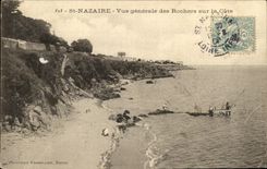 VINTAGE POSTCARD St Nazaire View of the rocks on the dimension Sinner