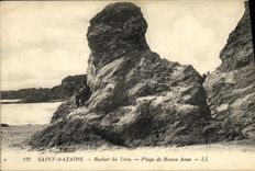 VINTAGE POSTCARD Saint Nazaire Rock of the Lion Beach of good handle