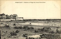 VINTAGE POSTCARD Saint Nazaire Country cottages and Beach of the Pornichet old man