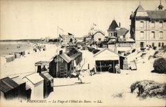 VINTAGE POSTCARD Pornichet the Beach and L Hotel of the baths