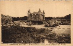VINTAGE POSTCARD Pornichet Rocks of Good Source in front of the Castle of the Turrets