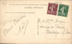 POSTAL Prefailles Monsleur y senora Prefailles de la VENDIMIA tomada del acantilado