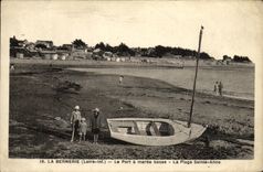 VINTAGE POSTCARD Bernerie the Port has Low tide the beach Sainte Anne