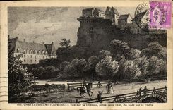 VINTAGE POSTCARD Chateaubriant Seen On the Castle Taken about 1830 of the bridge on the Expensive one