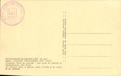 El apoyo norteno del lugar de la iglesia de la abadia de St Philbert de Grand Carolingian de la POSTAL de la VENDIMIA del transept vista de L entro del deamb