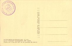 Cubo de Carolingian de la iglesia de la abadia de St Philbert de Grand Place de la POSTAL de la VENDIMIA grande y apoyo visto dimensiones bajas del transept