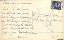 Efecto de la playa de Tharon de la POSTAL de la VENDIMIA de ondas