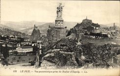 VINTAGE POSTCARD Puy Panoramic View taken of the rock D Espaly