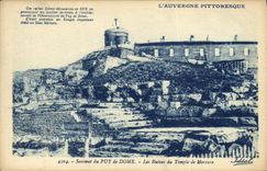 VINTAGE POSTCARD Summit of Puy de Dome the ruin sdu temple of Mercury