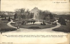 VINTAGE POSTCARD Puy the Public garden
