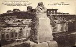 VINTAGE POSTCARD Sommet of Puy de Dome Moument sets up by L aero club D Auvergne Aviateur Renal March 7th  1911